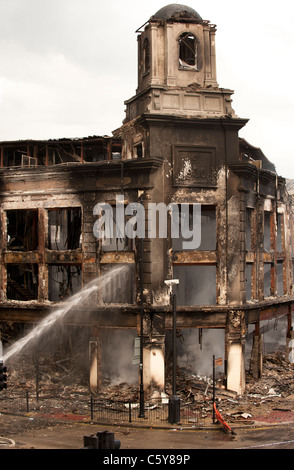 Tottenham tumulti, Londra. danneggiare la mattina dopo i tumulti di Londra Foto Stock