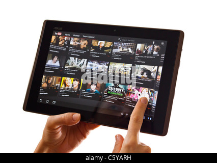 Android tablet: app Youtube Foto Stock