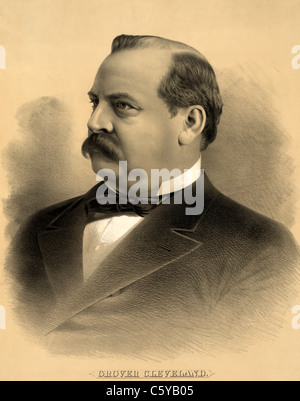 Presidente Grover Cleveland - USA ventiduesimo e ventiquattresimo presidente (18 marzo 1837 - 24 giugno 1908) Foto Stock