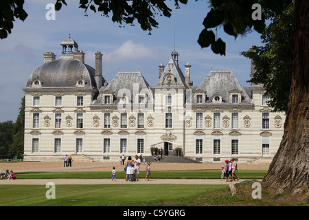 Facciata sud del Chateau de Cheverny, Valle della Loira, Touraine, Francia Foto Stock