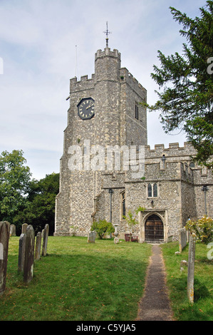 Xv secolo Chiesa di Santa Maria, Chilham, quartiere Ashford, Kent, England, Regno Unito Foto Stock