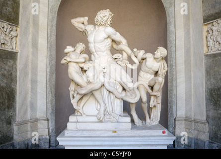 Il Laocoonte statua, Museo del Vaticano, Città del Vaticano Foto Stock