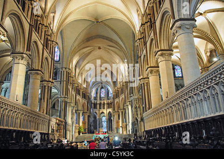 Vista della cappella della Trinità e cudiero, Cattedrale di Canterbury, Canterbury, città di Canterbury, nel Kent, England, Regno Unito Foto Stock