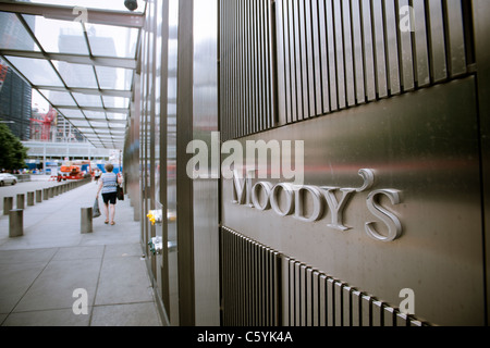 Moody's ha sede in Lower Manhattan a New York Foto Stock