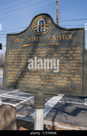 OLD State Capitol. Una riproduzione della Georgia State Capitol 1807-1867 sorge sul sito originale. Foto Stock