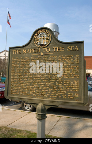 La marcia verso il mare. Dopo la distruzione di Atlanta, il Mag. Gen. W. Sherman, ha cominciato la sua campagna per la savana. Foto Stock