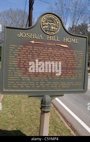 JOSHUA HILL HOME. Joshua Hill, notato Georgian della guerra civile e la ricostruzione, è nato nel 1812 in Abbeville distretto. Foto Stock