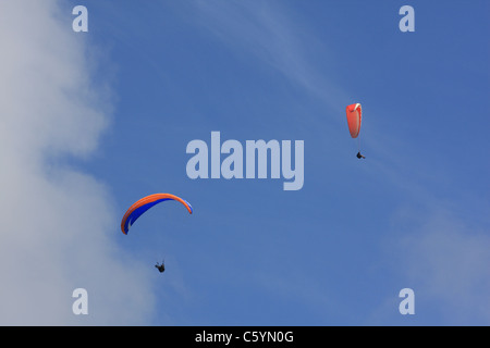 Paraglidin nell isola Pico Azzorre Foto Stock