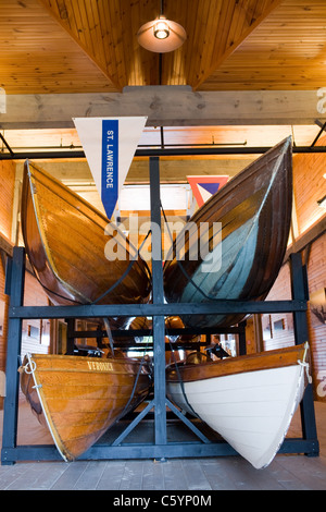 St Lawrence skiffs presso Antique Boat Museum Clayton New York le Mille Isole Regione Jefferson county, Jefferson county Foto Stock