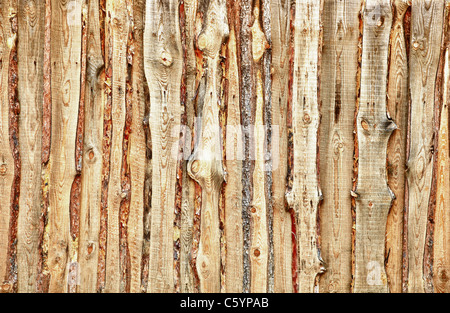 Una staccionata di legno ruvido plance e lastre Foto Stock