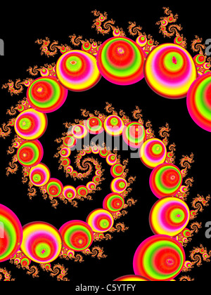 Un colorato frattale a spirale generata usando il ChaosPro programma calcolata Foto Stock