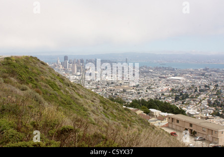 San Francisco Cityscape preso dal Twin Peaks lookout Foto Stock