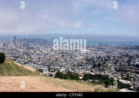 San Francisco Cityscape preso dal Twin Peaks lookout Foto Stock