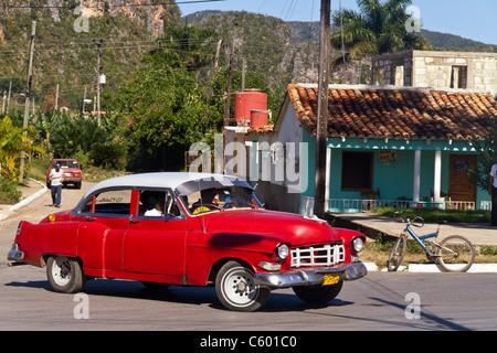 Oldtimer in Viñales Cuba, nella provincia di Pinar del Rio, Foto Stock