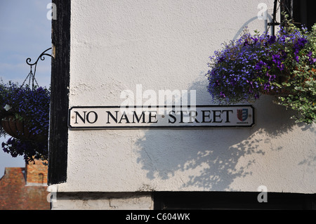 Nessun nome strada segno, Sandwich, Kent, England, Regno Unito Foto Stock