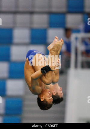 TOM DALEY & BLAKE ALDRIDGE SINCRONIZZATI DIVING lo stadio olimpico di Pechino CINA 09 Agosto 2008 Foto Stock