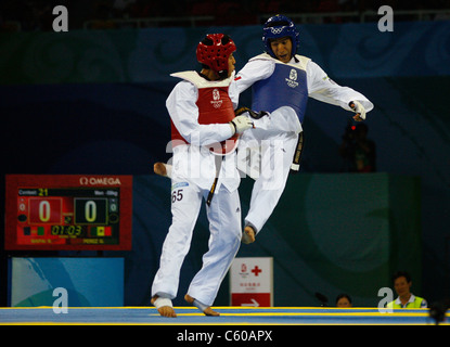 ROHULLAH NIKPAI & GUILLERMO PE AFGHANISTAN V Messico lo stadio olimpico di Pechino CINA 20 Agosto 2008 Foto Stock