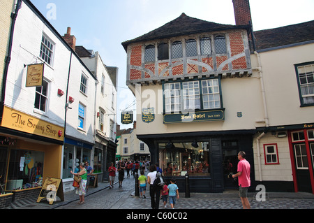 Xv secolo Sun Hotel e sale da tè, Sun Street, Canterbury, città di Canterbury, nel Kent, England, Regno Unito Foto Stock