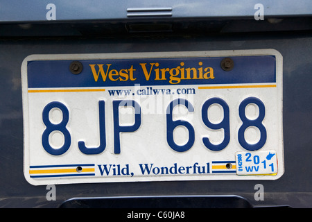 West Virginia wild stato stupendo veicolo piastra licenza di stato USA Foto Stock
