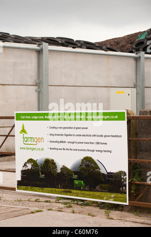 Un farmgen bio-digestivo che producono energia elettrica da bio-metano nei pressi di Warton, Lancashire, Regno Unito. Foto Stock