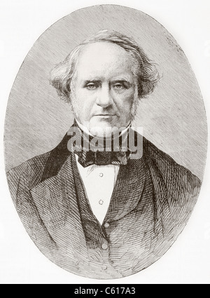 George Peabody, 1795 - 1869. American imprenditore e filantropo che fondarono Peabody Institute. Foto Stock