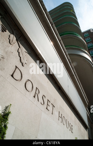 Il Dorset House, Il Grade ii Listed è un edificio Art Deco di esclusivi e costosi appartamenti in vendita nel centro di Londra. Ottima posizione. Foto Stock