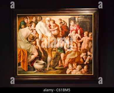 Andromaca svenimento sulla morte di Hector da Francesco Primaticcio al Castello di Azay-le-Rideau, Indre et Loire, Francia, Europa Foto Stock