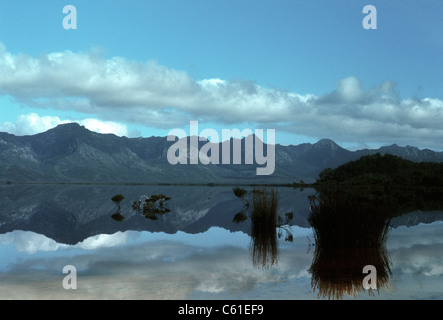 Il vecchio Lago Pedder, a sud-ovest della Tasmania, nel 1968, prima della sua inondazione da un molto più grande di man-made in bacini di raccolta 1970. Foto Stock