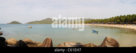 Vista panoramica della spiaggia di Palolem, Goa, India Foto Stock