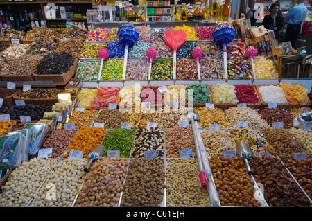 Stallo dolce al Mercat de la Boqueria Foto Stock