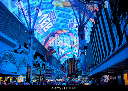 Spettacolo di luci Fremont Street Downtown Las Vegas NV Nevada Foto Stock