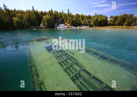 Naufragio "Concorsi" nella grande vasca Harbour, Tobermory, Georgian Bay, Ontario Canada Foto Stock