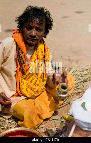 Le celebrazioni per la festa di Shiva in Sankhu, Valle di Kathmandu Foto Stock