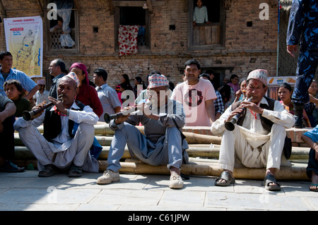 Le celebrazioni per la festa di Shiva in Sankhu, Valle di Kathmandu Foto Stock