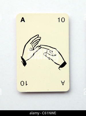 La lettera a spelta su una vecchia carta da gioco a partire dagli anni sessanta, "Kan-U-Go" Foto Stock
