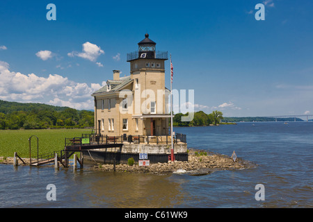 Rondout storico Creek o Kingston Faro sul fiume Hudson nello Stato di New York Foto Stock