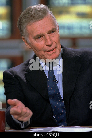 Attore e Vice Presidente della NRA Charlton Heston sul NBC's 'Meet Stampa" 18 maggio 1997 a Washington, DC Foto Stock