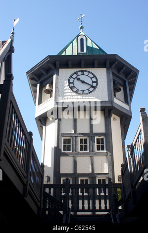 Danese torre orologio presso il Wine Valley Inn in Solvang, California Foto Stock