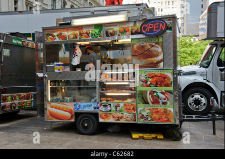 Il fast food rimorchio, New York City, Manhattan STATI UNITI D'AMERICA. Foto Stock