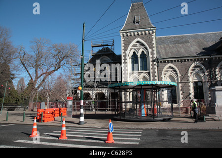 Museo di Christchurch in riparazione dopo il febbraio 2011 terremoto Foto Stock