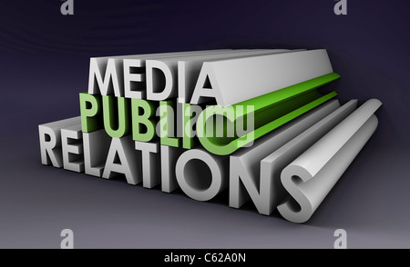 Relazioni pubbliche Nozione nel settore PR Foto Stock