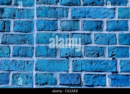 Dipinto di blu vecchio muro sfondo Foto Stock