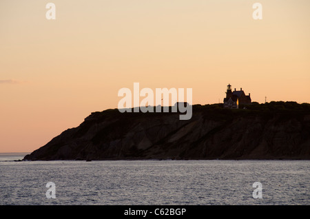 La Rhode Island, isola di blocco (aka New Shoreham). Tramonto a Block Island, a sud-est del faro. Foto Stock