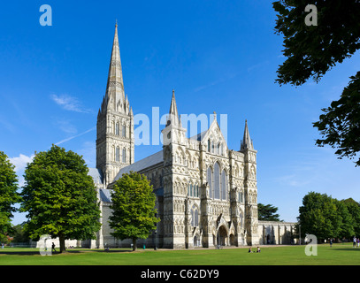 La Cattedrale di Salisbury, Salisbury, Wiltshire, Inghilterra, Regno Unito Foto Stock