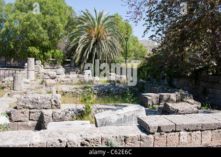 Rodi,Alcazaba fortezza,occupata dai Cavalieri di San Giovanni,Hospital, Castello,città, sito del Patrimonio Mondiale,isole Dodecanesi,Grecia,UE Foto Stock