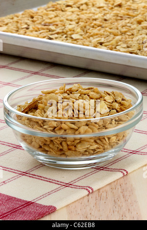 Delizioso e sano muesli, con un sacco di frutta secca, frutta a guscio e cereali Foto Stock