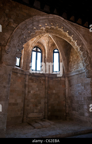 Rodi,Alcazaba fortezza,occupata dai Cavalieri di San Giovanni,Hospital, Castello,città, sito del Patrimonio Mondiale,isole Dodecanesi,Grecia,UE Foto Stock