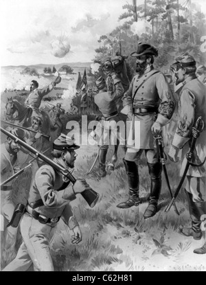 Stonewall Jackson a Bull Run, 1861 usa la guerra civile Foto Stock