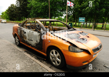 Auto bruciata. Foto Stock