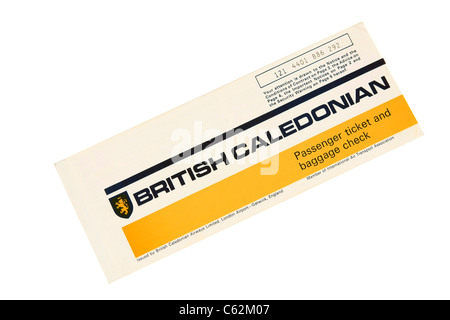 British Caledonian Airways il biglietto di volo Foto Stock